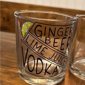Mud Pie ginger beer rock glasses set of 2